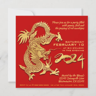 Carte Pétards chinois traditionnels Dragon Année SqC01