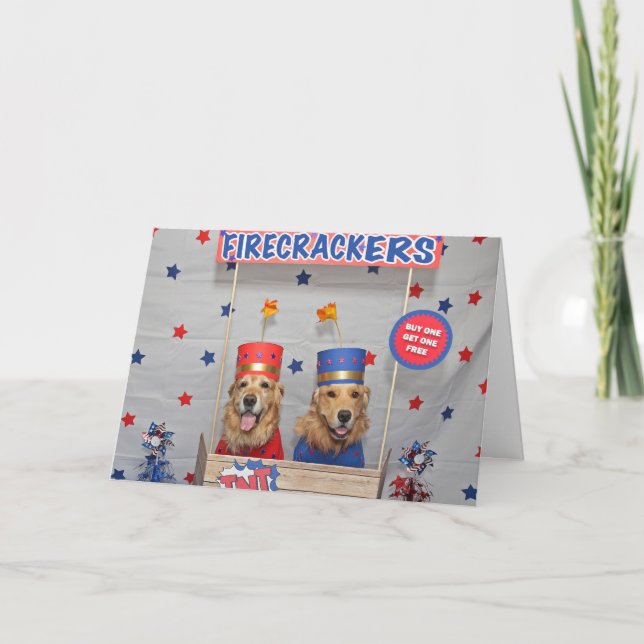 Carte Pétards de golden retriever à vendre (Devant)