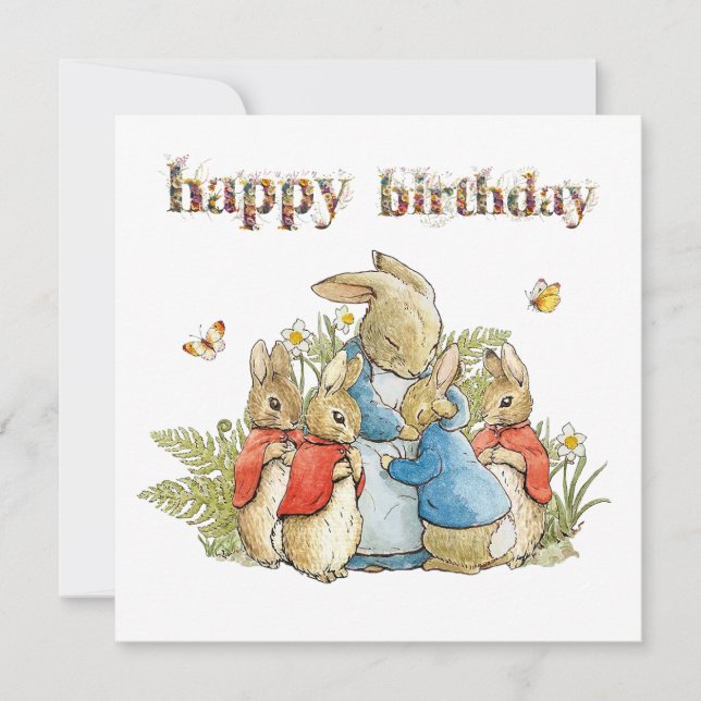 Carte Peter le lapin Josephine Bunny Joyeux anniversaire (Devant)