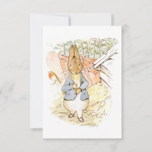 Carte Peter Rabbit dans le jardin (par Beatrix Potter)