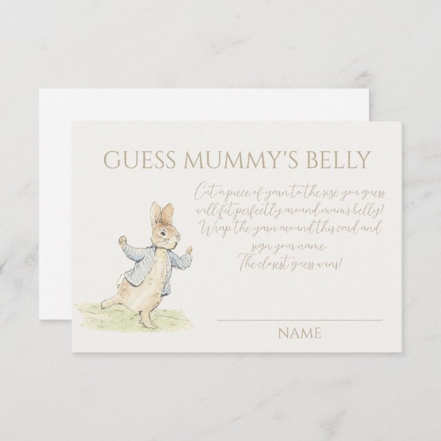 Carte Peter the Rabbit Baby Guess Mummy's Belly Game (Devant / Derrière)