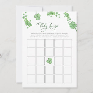 Carte Petit Baby shower Shamrock Jeu Baby Bingo Jeu