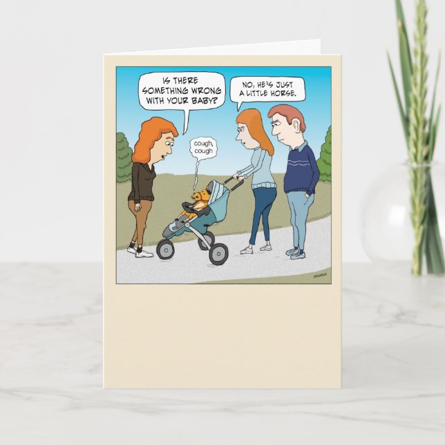 Carte Petit Cheval mignon et drôle Nouvel anniversaire (Devant)