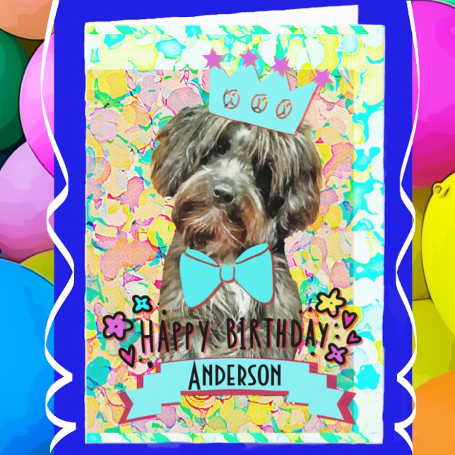 Carte Petit Chien de caniche Aussie Joyeux anniversaire (Créateur téléchargé)
