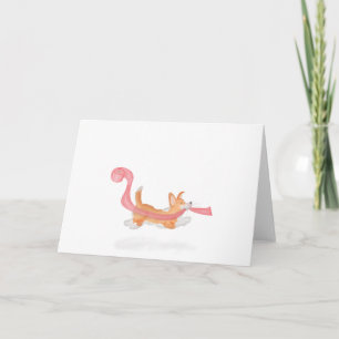 Carte Petit chiot de corgi volant rouleau de toilette bl