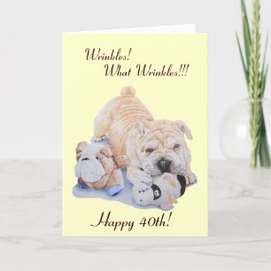 Carte Petit chiot shar pei chien et teddy drôle 40e