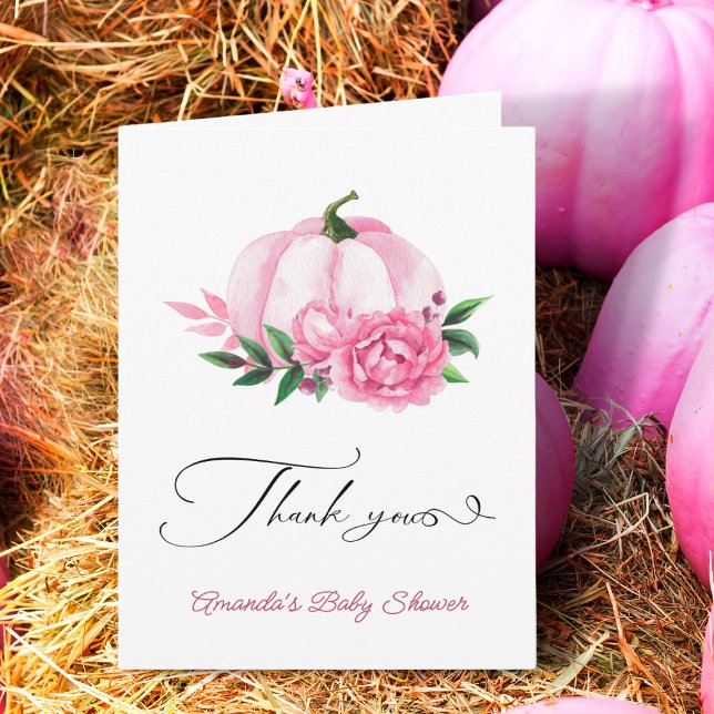 Carte Petit Citrouille Blush Pink Rustique Baby shower M (Créateur téléchargé)