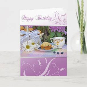 Carte Petit-déjeuner Thé d'anniversaire
