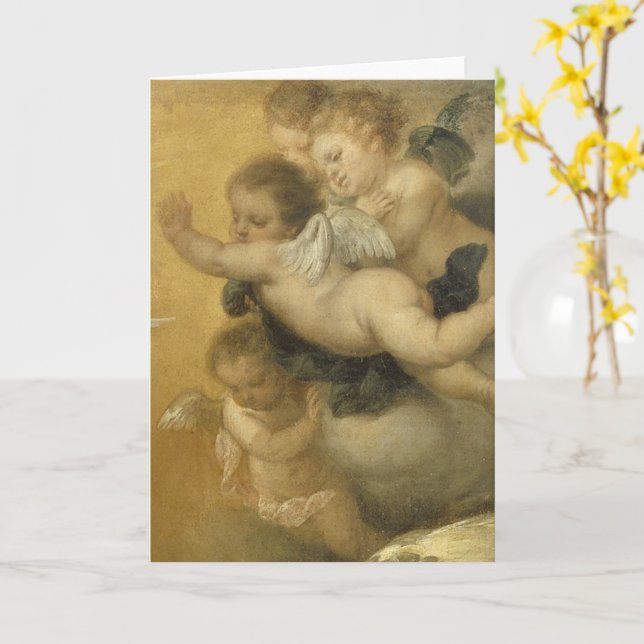 Carte Petit détail Cherubs d'une annonce - Art (Fleur jaune)