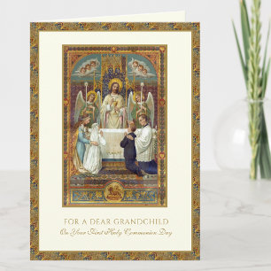 Carte Petit-enfant Première Communion Sainte Jésus Anges