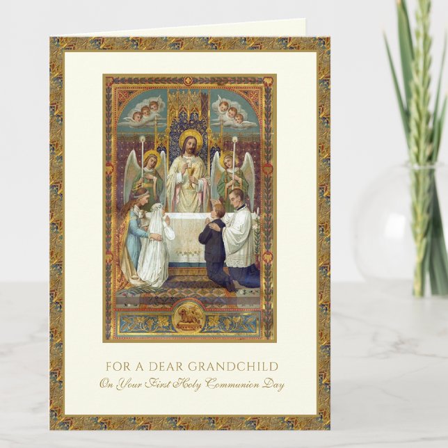 Carte Petit-enfant Première Communion Sainte Jésus Anges (Créateur téléchargé)