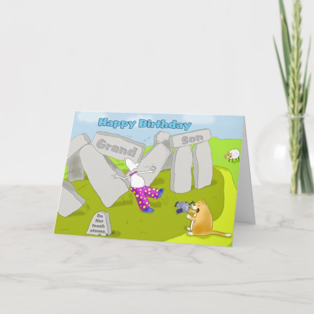 Carte petit-fils d'anniversaire de stonehenge (Devant)