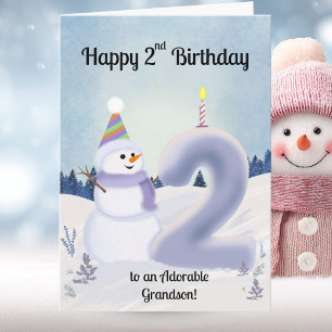 Carte Petit-fils Joyeux 2ème Anniversaire Construction d