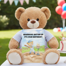 Petit-fils Joyeux Anniversaire Ours en Peluche Bas