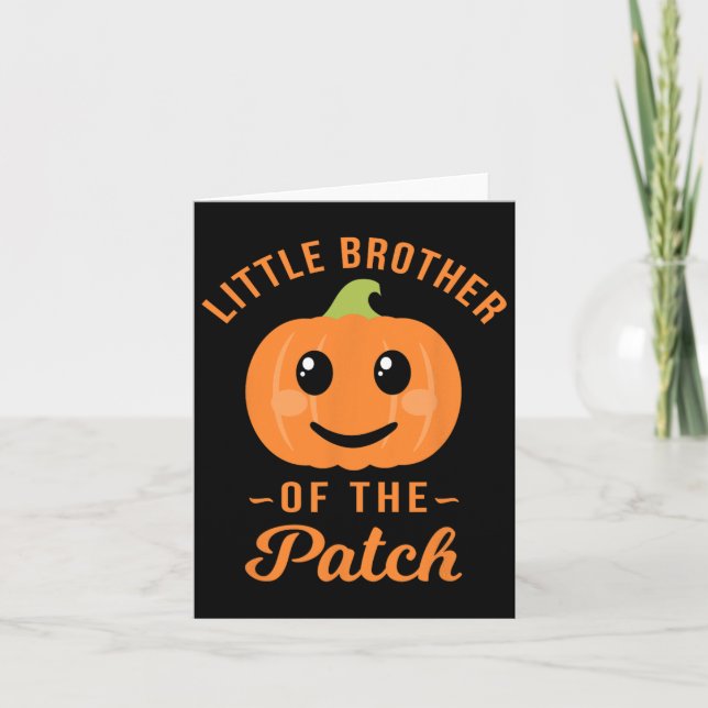 Carte Petit Frère Du Citrouille De Patch Halloween T Sh (Devant)