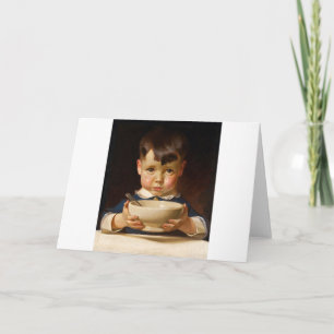 Carte Petit garçon au petit déjeuner