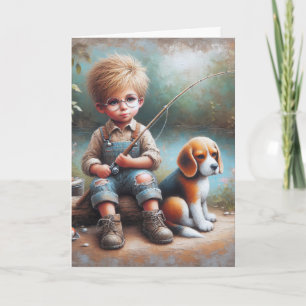 Carte Petit Garçon Pêche Anniversaire