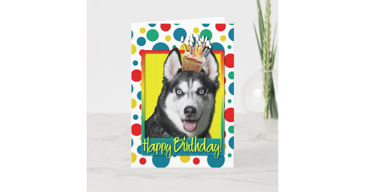 Carte Petit Gateau D Anniversaire Chien De Traineau Zazzle Ca