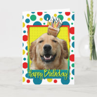 Petit gâteau d'anniversaire - golden retriever -
