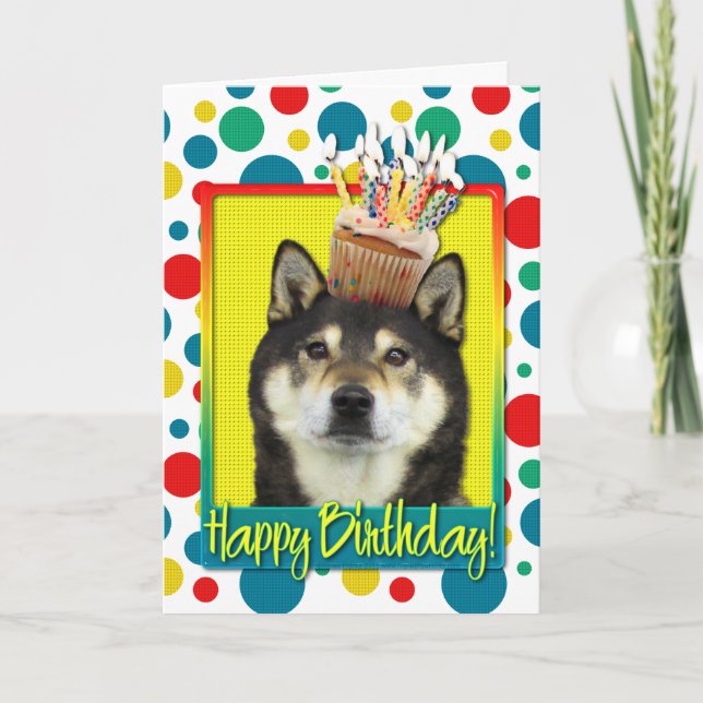 Carte Petit gâteau d'anniversaire - Shiba Inu - Yasha (Devant)
