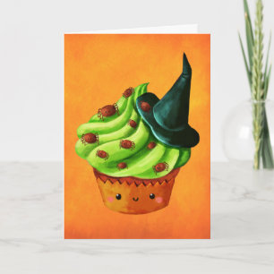 Carte Petit gâteau de Halloween complètement des
