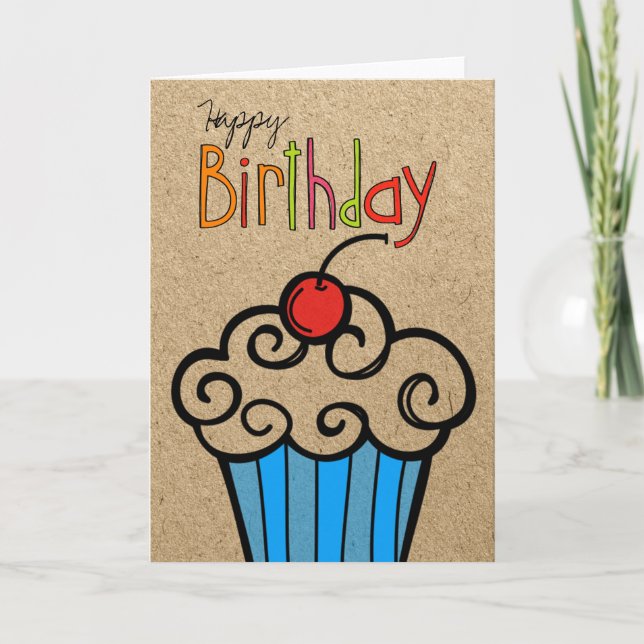 Carte Petit gâteau de joyeux anniversaire (Devant)