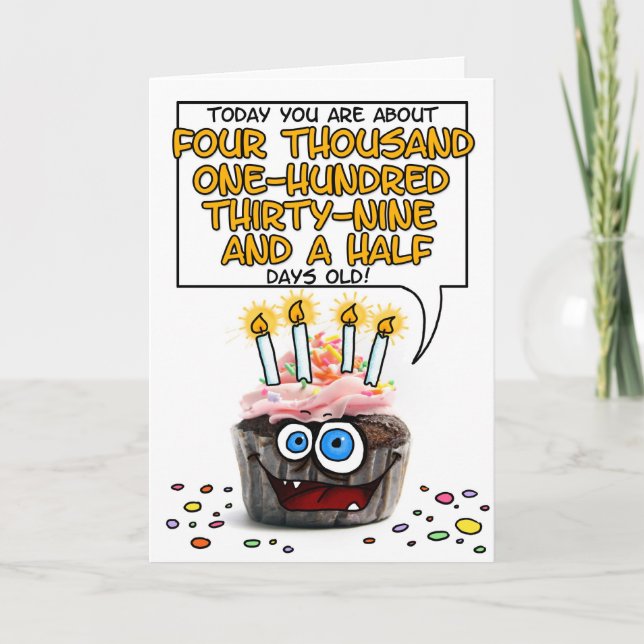 Carte Petit gâteau de joyeux anniversaire - 11 années (Devant)