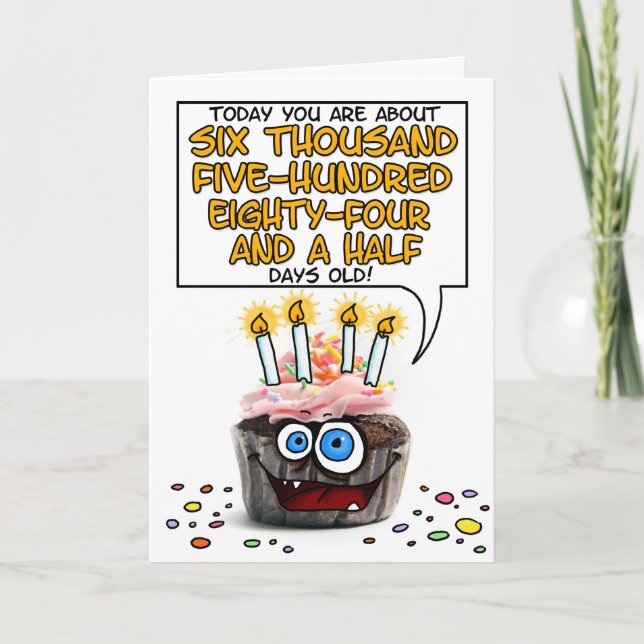 Carte Petit gâteau de joyeux anniversaire - 18 années (Devant)