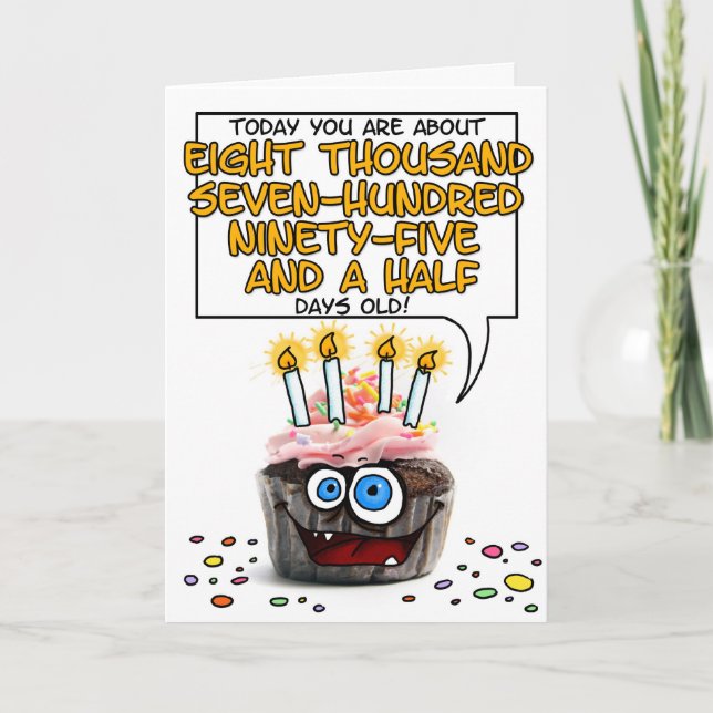 Carte Petit gâteau de joyeux anniversaire - 24 années (Devant)