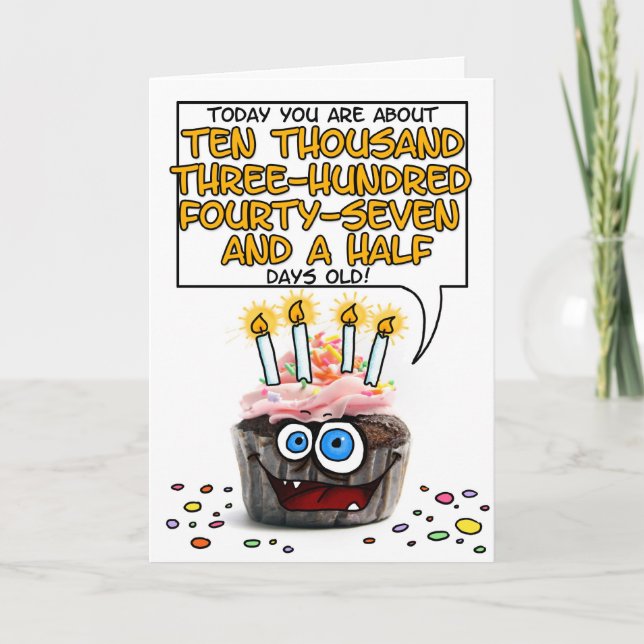 Carte Petit gâteau de joyeux anniversaire - 28 années (Devant)