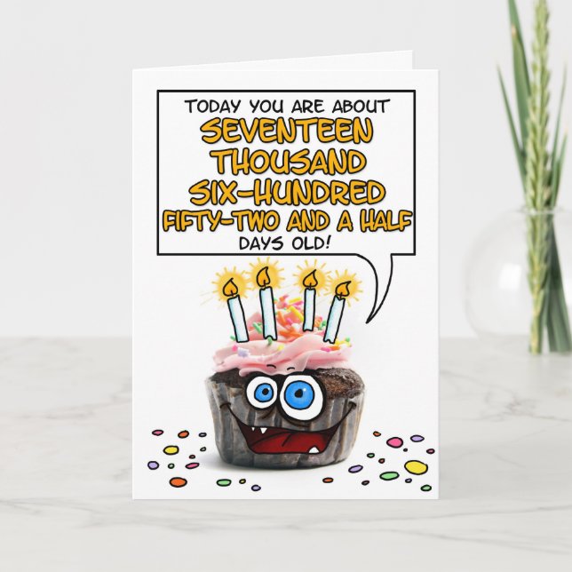 Carte Petit gâteau de joyeux anniversaire - 48 années (Devant)