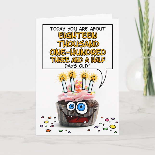 Carte Petit gâteau de joyeux anniversaire - 49 années (Devant)