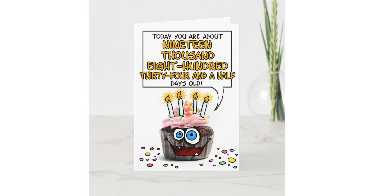 Carte Petit Gateau De Joyeux Anniversaire 54 Annees Zazzle Ca