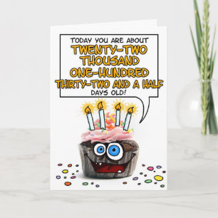 Carte Petit gâteau de joyeux anniversaire - 60 années