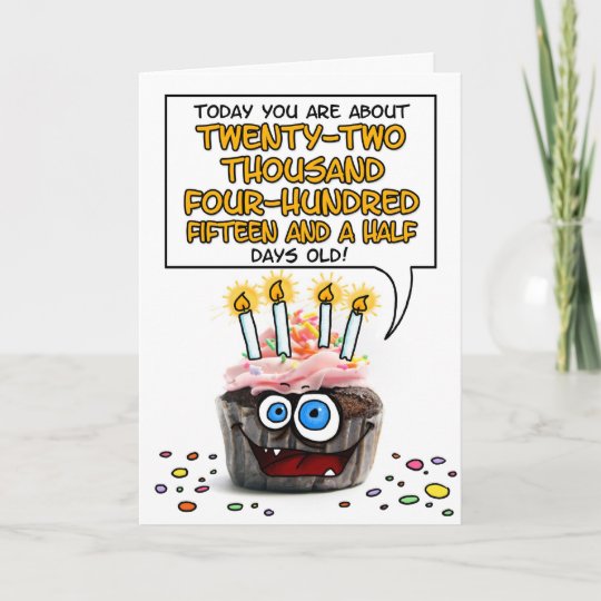 Carte Petit Gateau De Joyeux Anniversaire 61 Annees Zazzle Ca