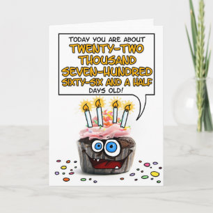Carte Petit gâteau de joyeux anniversaire - 62 années