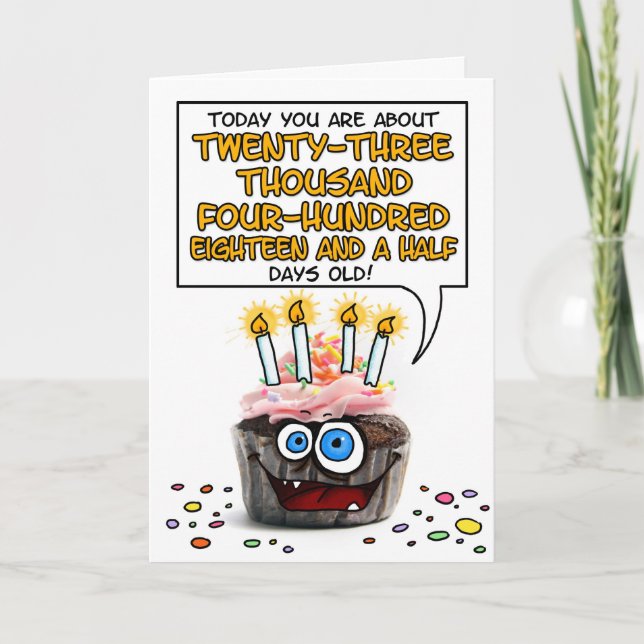 Carte Petit gâteau de joyeux anniversaire - 64 années (Devant)