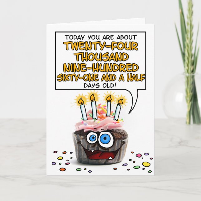 Carte Petit gâteau de joyeux anniversaire - 68 années (Devant)