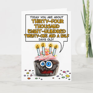 Carte Petit gâteau de joyeux anniversaire - 95 années