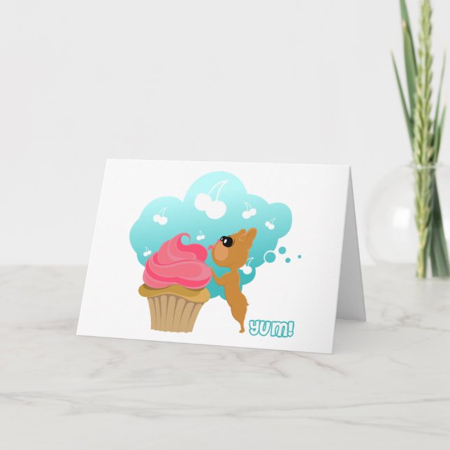 Carte Petit gâteau Frenchie (Devant)