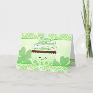 Carte Petit gâteau mignon de Jour de la Saint Patrick de
