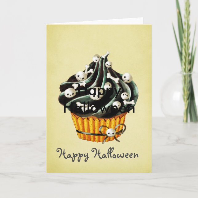 Carte Petit gâteau noir de Halloween (Devant)