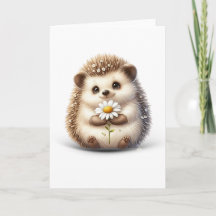 Petit hérisson avec Daisy Blank Nature Grey