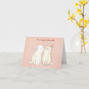 Carte Petit lapin lapin lapin Valentine Anniversaire Joy