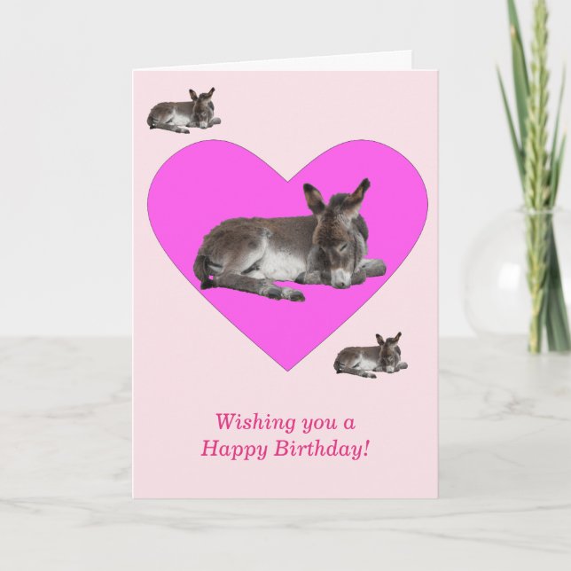 Carte Petit poulain mignon dans le coeur Anniversaire (Devant)
