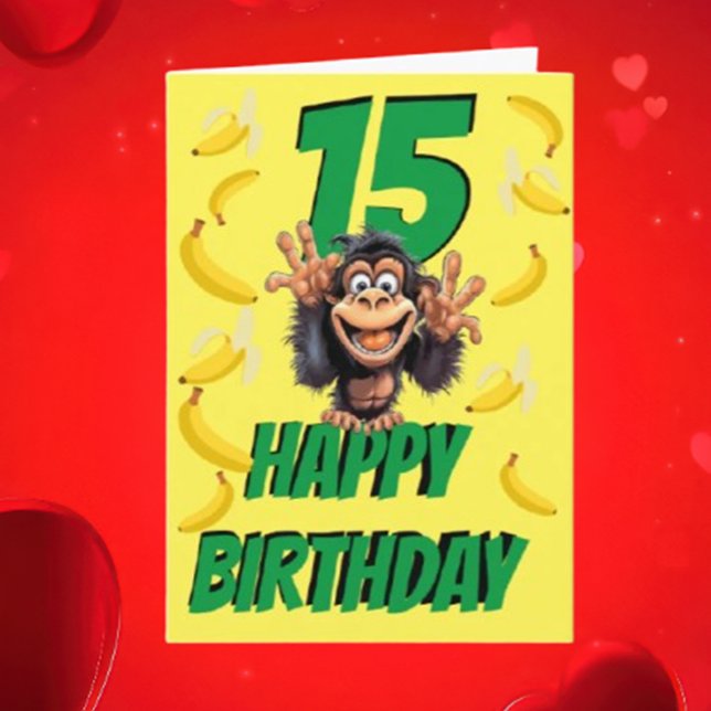 Carte petit singe fou (Imagine a cute monkey, wishing you a fantastic birthday—how fun is that?)