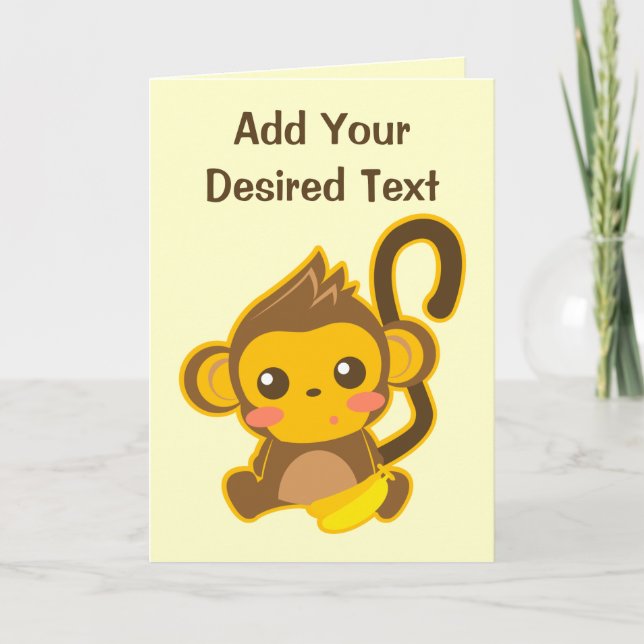 Carte Petit Singe mignon (Devant)