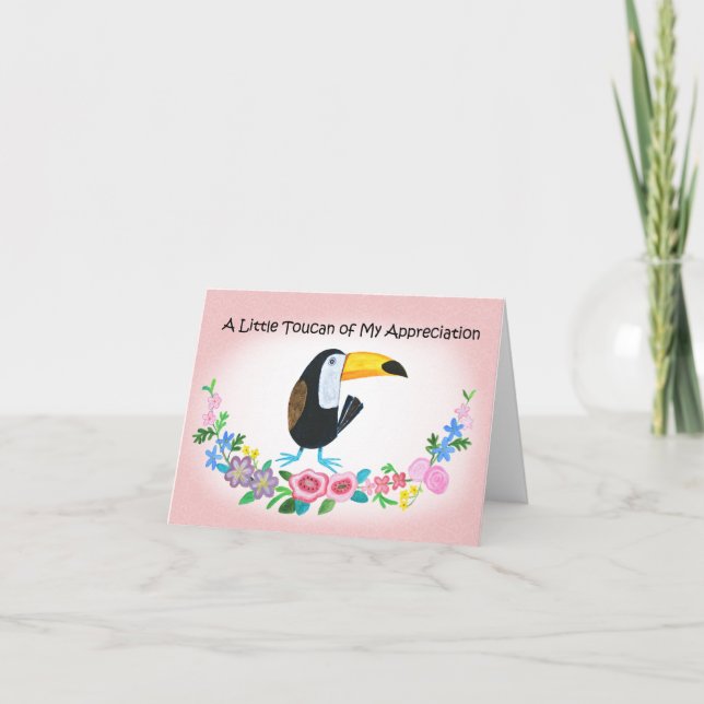 Carte Petit Toucan de ma considération Drôle Merci (Devant)