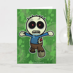 Carte Petit zombi mignon de bande dessinée