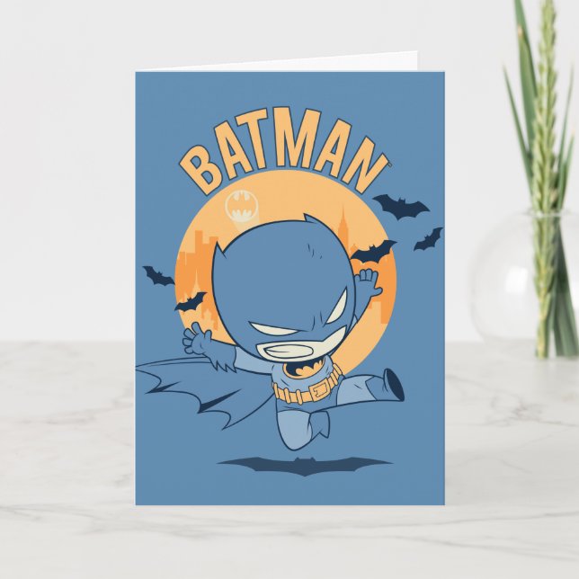 Carte Petite bande dessinée Batman Flying Kick (Devant)
